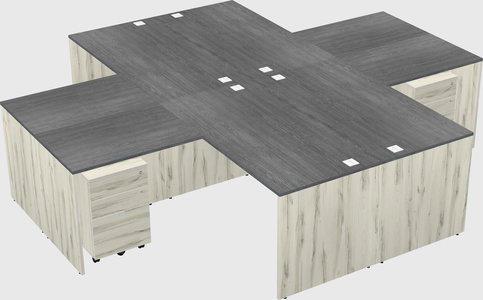 Quad l-shaped office desks