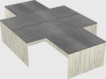 Quad l-shaped office desks