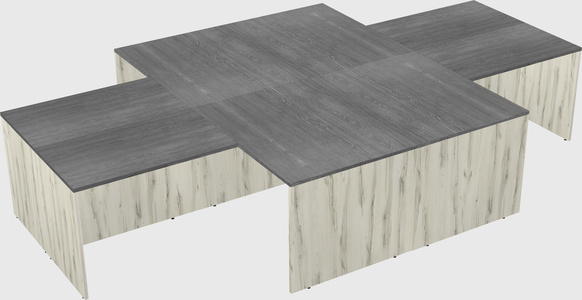 Quad l-shaped office desks