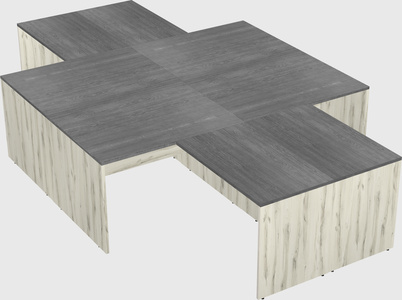 Quad l-shaped office desks