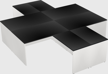 Quad l-shaped office desks