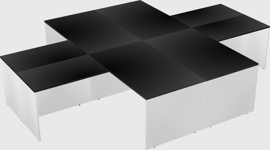 Quad l-shaped office desks