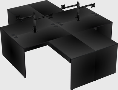 Quad l-shaped office desks