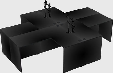 Quad l-shaped office desks