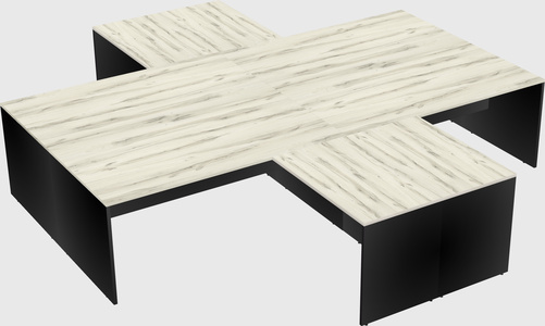 Quad l-shaped office desks