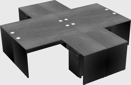 Quad l-shaped office desks