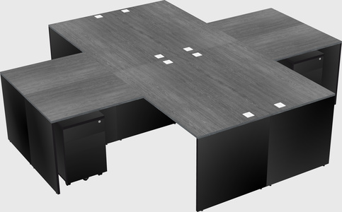 Quad l-shaped office desks