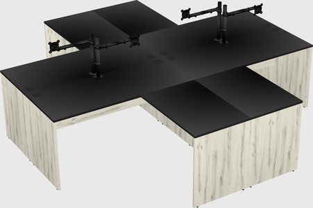Quad l-shaped office desks