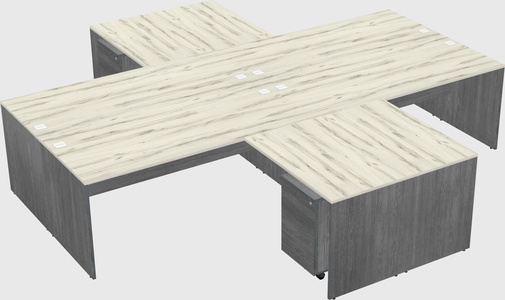Quad l-shaped office desks