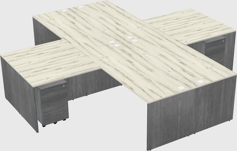 Quad l-shaped office desks