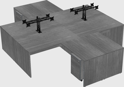 Quad l-shaped office desks