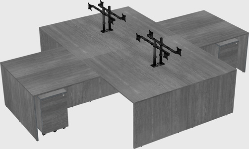 Quad l-shaped office desks