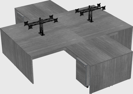 Quad l-shaped office desks