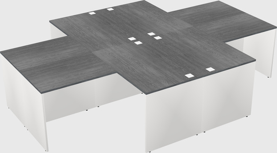 Quad l-shaped office desks