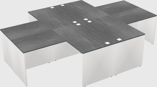Quad l-shaped office desks