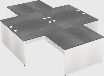 Quad l-shaped office desks