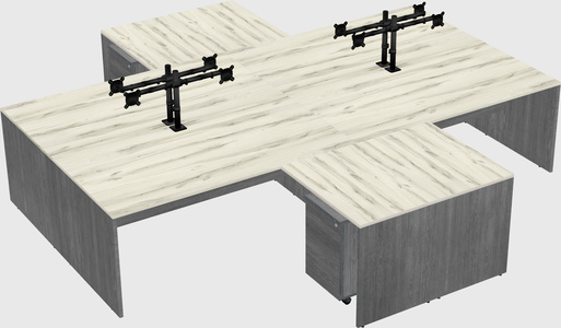 Quad l-shaped office desks