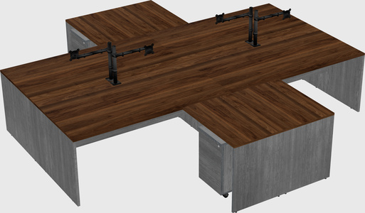 Quad l-shaped office desks