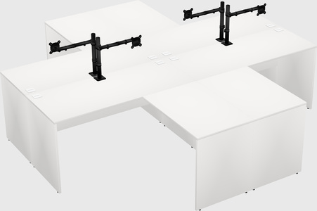 Quad l-shaped office desks
