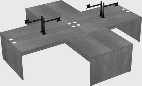 Quad l-shaped office desks
