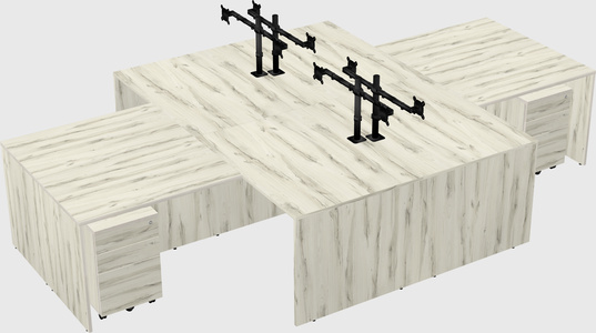 Quad l-shaped office desks