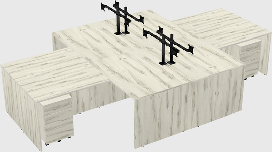 Quad l-shaped office desks