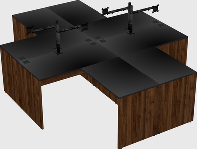 Quad l-shaped office desks