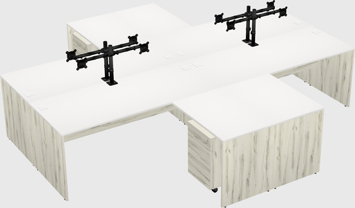 Quad l-shaped office desks