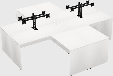 Quad l-shaped office desks