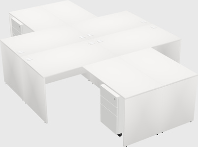 Quad l-shaped office desks