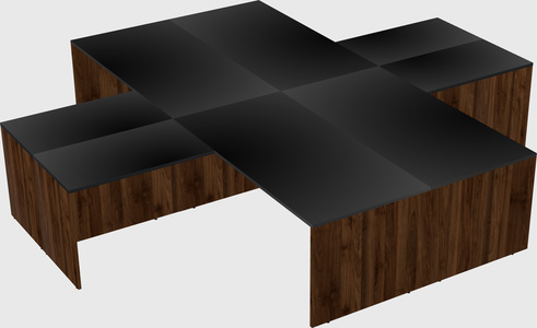 Quad l-shaped office desks