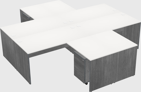 Quad l-shaped office desks