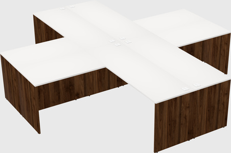 Bureaux de bureau quadruples en forme de l
