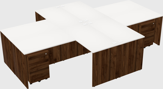 Quad l-shaped office desks