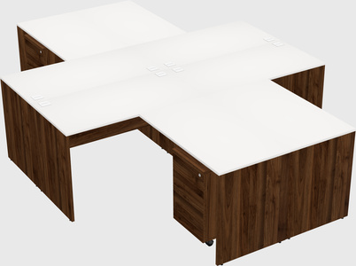 Quad l-shaped office desks