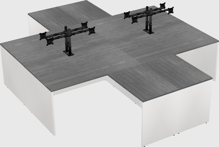 Quad l-shaped office desks