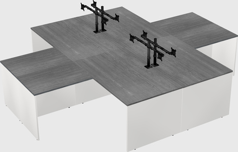Quad l-shaped office desks