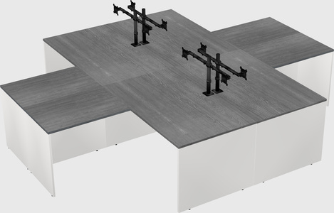Quad l-shaped office desks