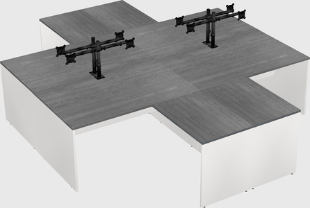Quad l-shaped office desks