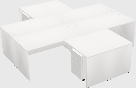 Quad l-shaped office desks