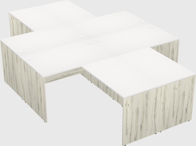 Quad l-shaped office desks