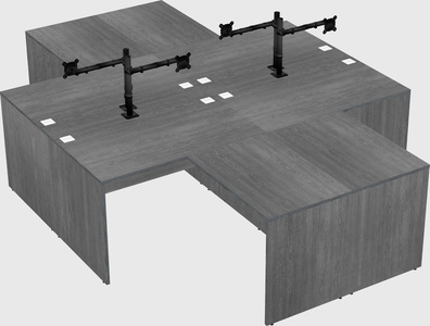 Quad l-shaped office desks