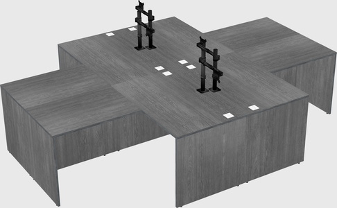 Quad l-shaped office desks