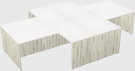 Quad l-shaped office desks