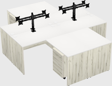 Quad l-shaped office desks
