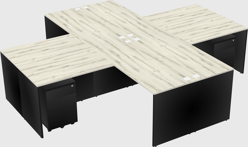 Quad l-shaped office desks