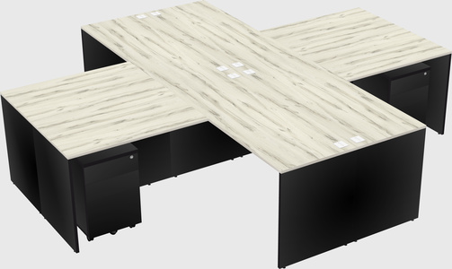 Quad l-shaped office desks