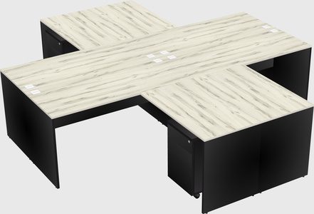 Quad l-shaped office desks