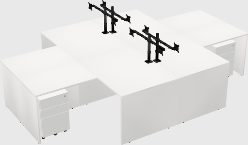 Quad l-shaped office desks