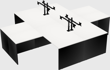 Quad l-shaped office desks
